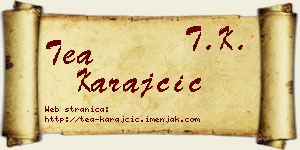 Tea Karajčić vizit kartica